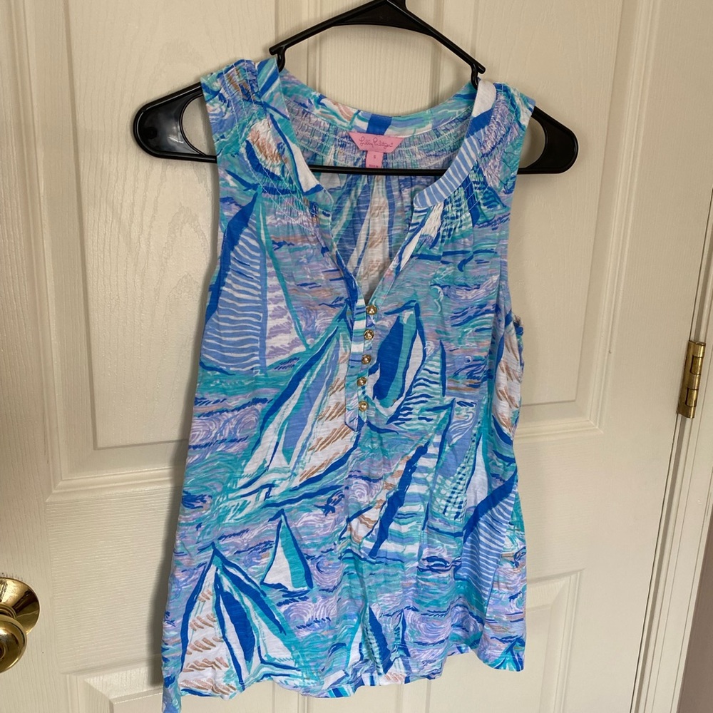 Lilly Pulitzer Essie Tank in About Time Lilac Verbena